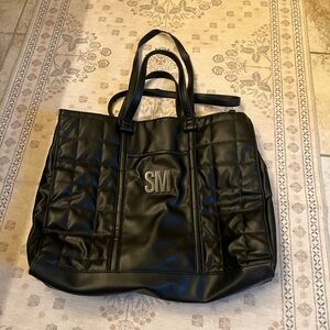 Black Quilted Tote Bag